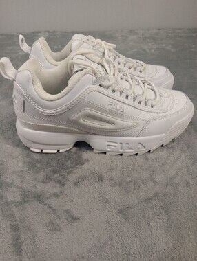 Fila Women's Disruptor II All-White Chunky Sneakers Size 10